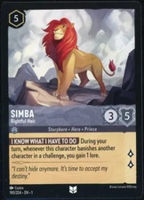 Simba - Rightful Heir - Lorcana - The First Chapter - NM Unplayed - 190