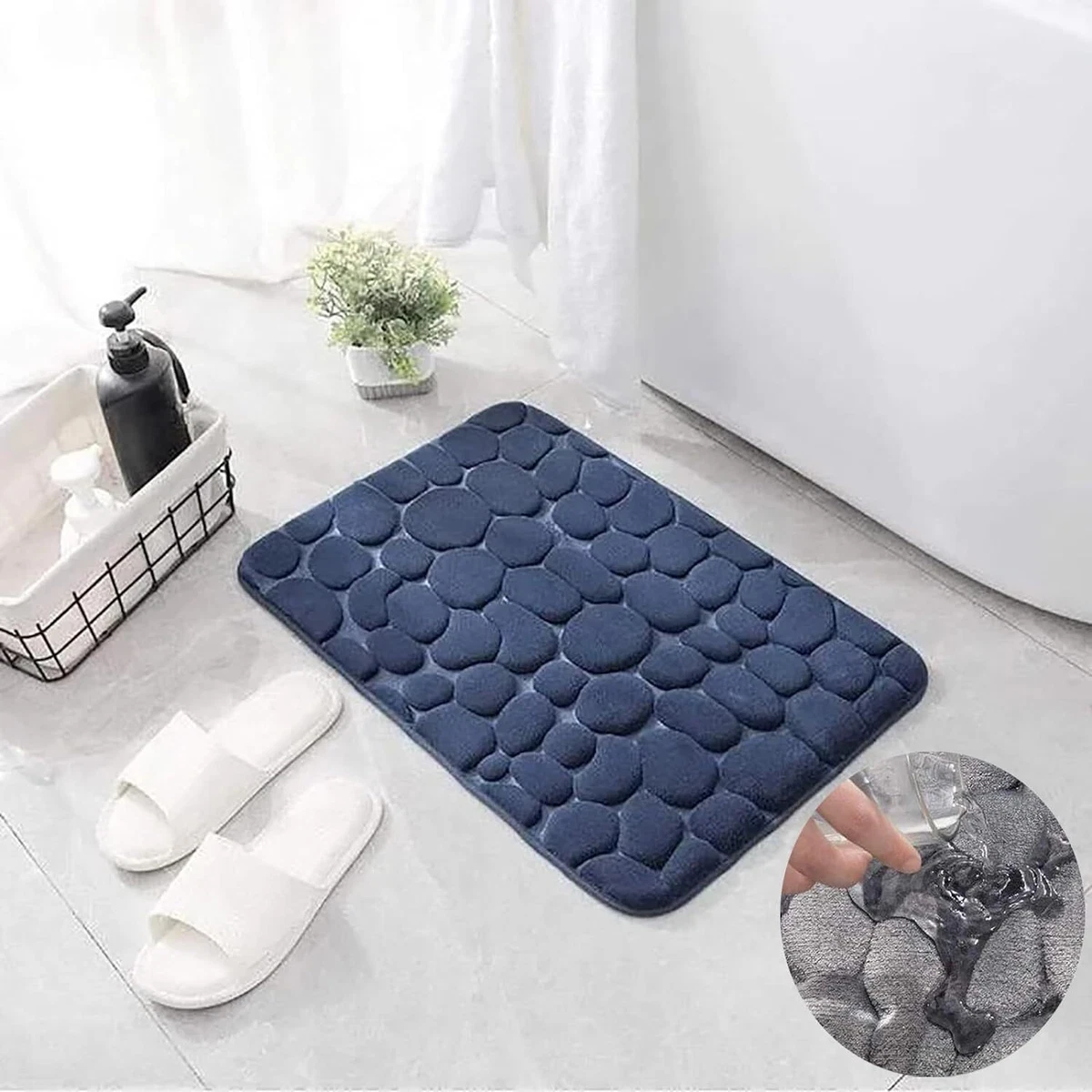 Super Water Absorbent Soft Memory Foam Bath Mat Non-Slip Bathroom