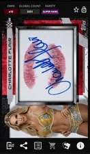 Topps WWE Slam 2021 Charlotte Flair Silver Kiss Signature Super Rare Digital