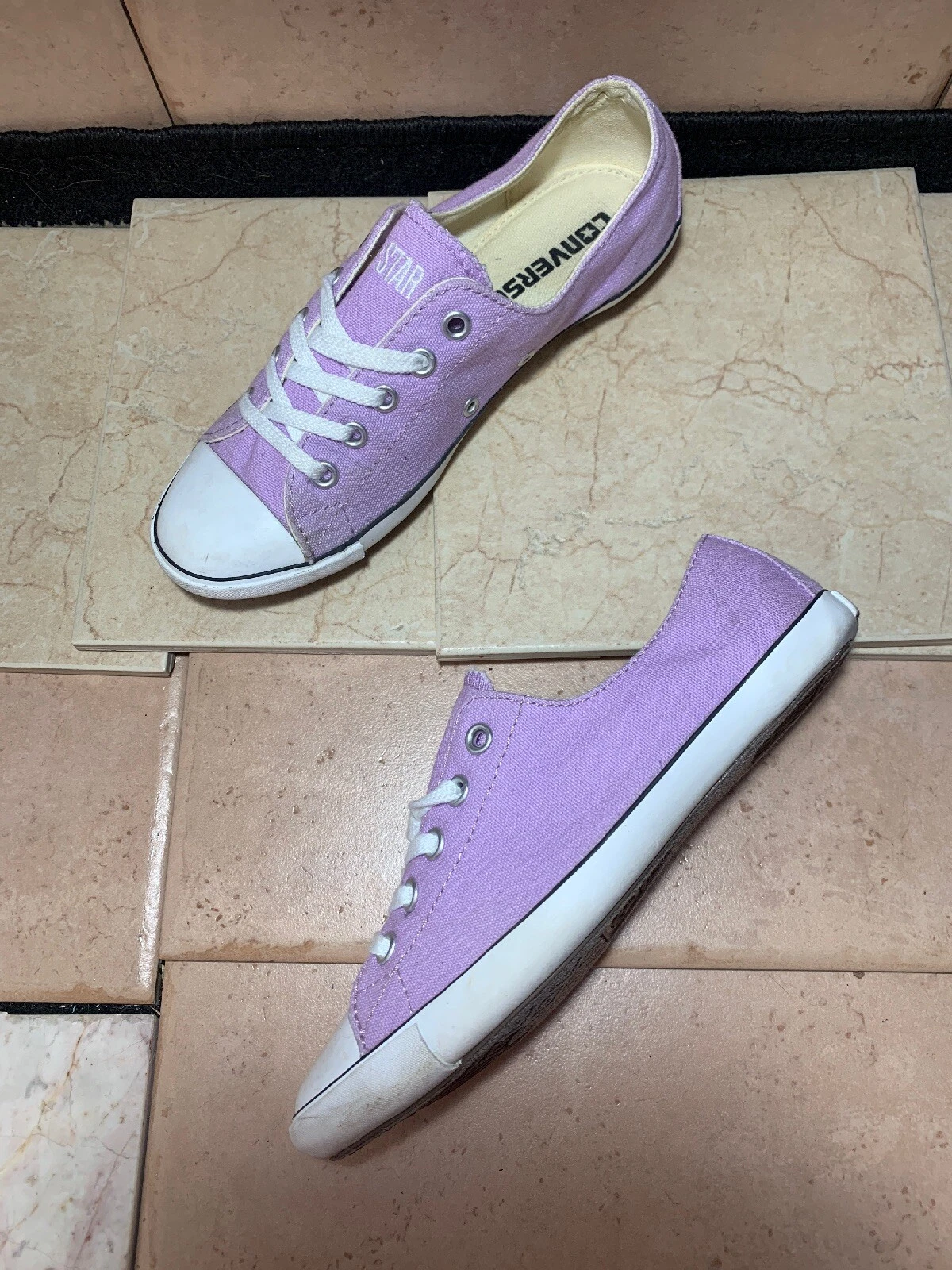Sneakers Converse All Star Ox basse viola pastello da donna taglia 5 US 521926F usate in ottime condizioni
