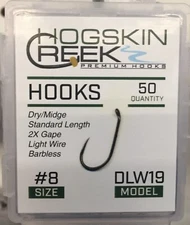 Fly Fishing Hooks Barbless 50 Count DLW19 sizes #8 -22 Black Nickel Dry Fly
