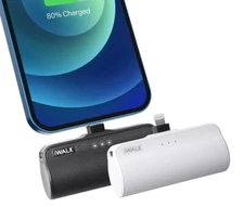 iWALK Small Portable Charger 3350mAh PowerBank with 2-PACK  (Black+White) iphone