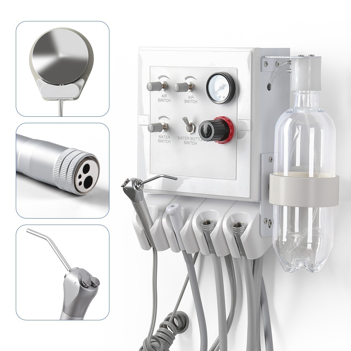 Portable Dental Turbine Unit with Weak Suction Work with Air Compressor 4 Holes