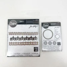 Sizzix Tim Holtz CROCHET Thinlits & SEAL Switchlet Cutting Dies Bundle NEW