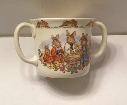 Royal Doulton Bunnykins Two Handled Bone China Christening Mug Cup 1936 Vtg