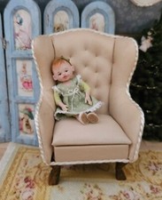 1:12 OOAK Miniature Dolls House Baby Toddler Girl Doll Artist Handmade