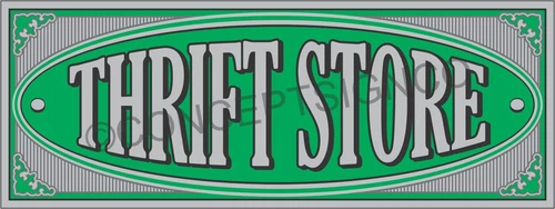 4'x10' THRIFT STORE BANNER Outdoor Sign XL Resale Shop Furniture Clothing Sales