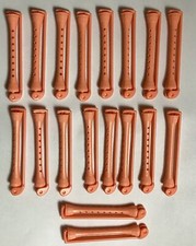 Vintage Lot Of 18 Orange Narrow Swing Rod Permanent Rods Curlers Tight Curls