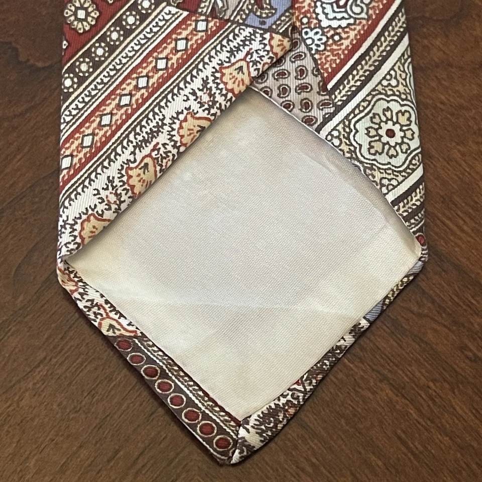 Gravata de pescoço masculina vintage Halls Crown Center 100% seda - Imagem 2 de 4