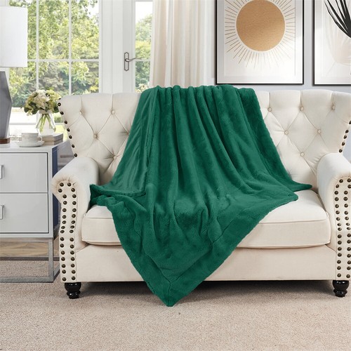 Fox Faux Fur Throw Blanket Warm Luxury Plush Cozy for Bed Couch Sofa Solid Color - Picture 126 of 160