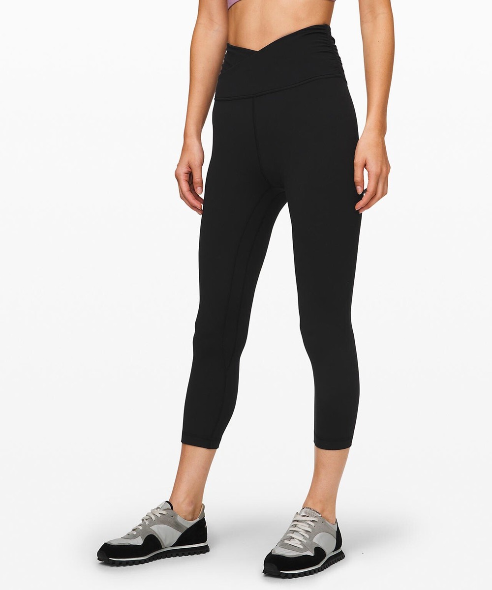 Lululemon Align HR High Rise Crop 21#034; NWT Cross Waist Black Yoga Tight Pant eBay