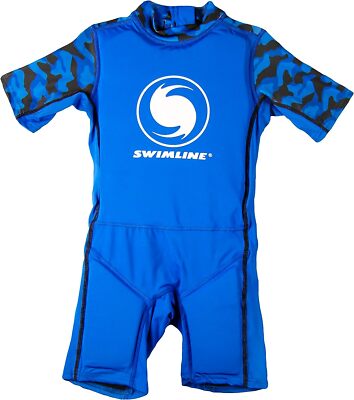 Swimline Lycra Floating Swim Trainer Suit, Boys Blue Medium