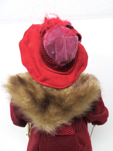 Roter Samthut High Society alte Dame Pudel Weihnachten Einkaufspuppe Figur 19 Zoll - Bild 13 von 19