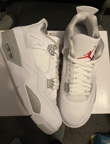 Nike Air Jordan 4 white Oreo Tech Grey 43 US9,5 weis grau