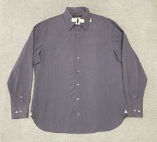John Varvatos Mens Shirt Large 16 1/2 Gray Pinstripe Casual Premium Hong Kong