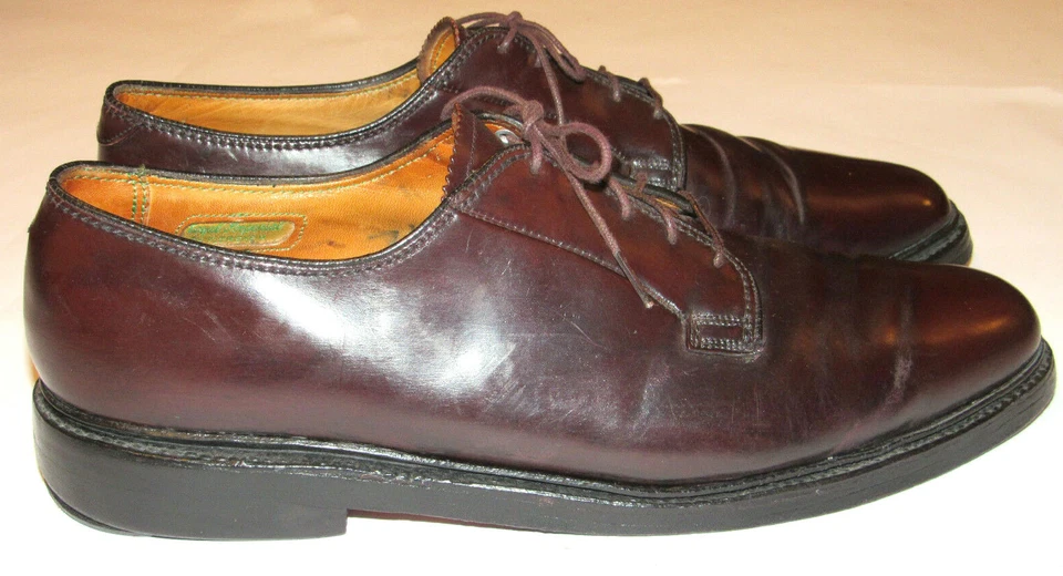 VTG FLORSHEIM ROYAL IMPERIAL SHELL CORDOVAN PLAIN TOE SHOES~GOOD SOLES/HEELS 11A - Image 4 of 4