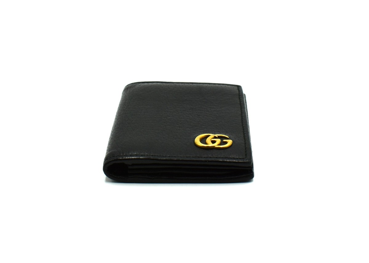 Mens Authentic Gucci GG Marmont Black Leather Card Case