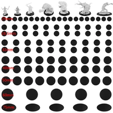 Pack of 100 Plastic Round Bases Miniature Wargames Table gaming TEXTURED  7 SIZE