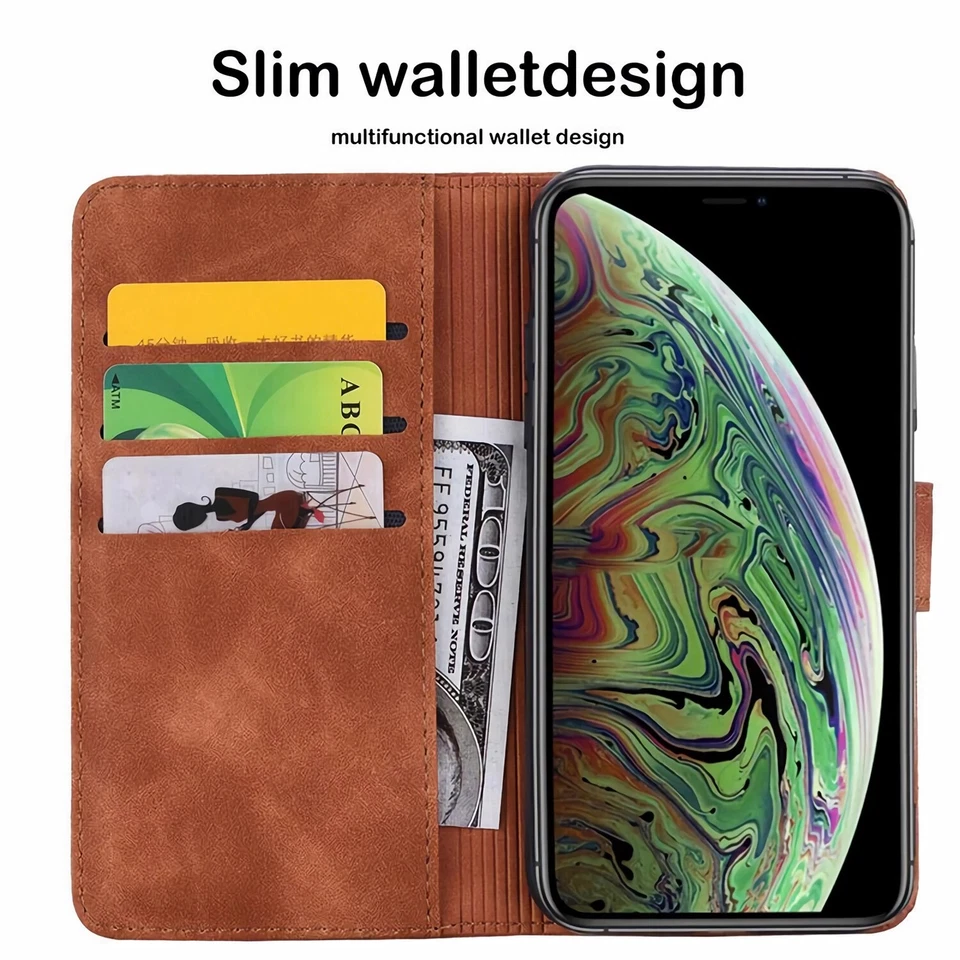 For iPhone 17 16 15 14 13 12 11 Pro Max Flip Leather Card Wallet Magnetic Case - Image 3 of 4