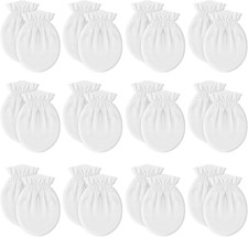 12 Pairs Newborn Baby Mittens No Scratch Cotton 0-6M