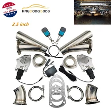 3" 3inch Pair Electric Exhaust Valve Control Motor Y Pipe Kit with Remote Switch