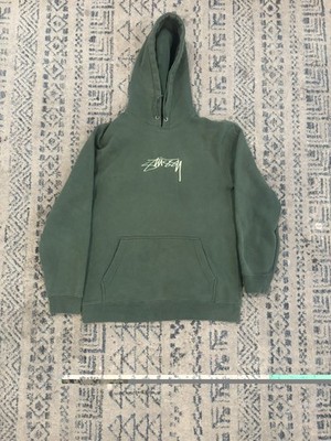 Stussy Men's Green Sweatshirt Hoodie Medium