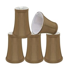 Aspen Creative 30247-5A, Bell Clip-On Chandelier Lamp Shade, Light Brown, 2-1...
