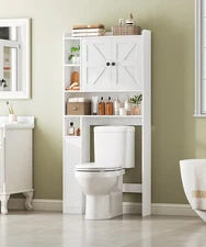 Over The Storage Cabinet, Farmhouse Over Bathroom Organizer with Doors and Ad...