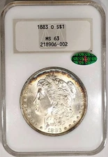 1883-O NGC MS 63 CAC Old Holder Gen. 4 Morgan Dollar Nicely Toned PQ