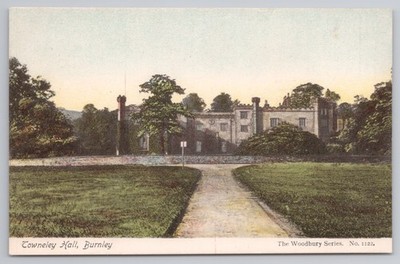 Gedruckt Burnley Towneley Hall Lancashire Edwardian Woodbury 1122 Topographie