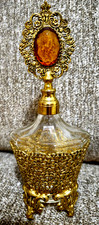 Vtg Globe 24K Gold Plated Ormolu Perfume Bott...