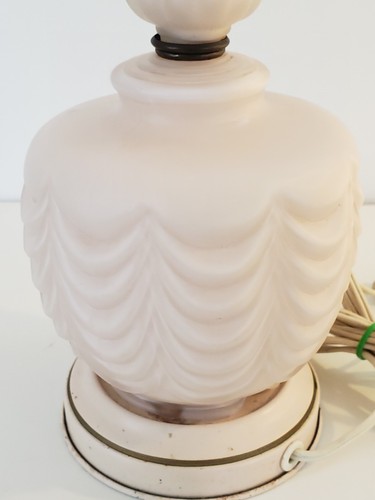 Vintage umgekehrte bemalte rosa Boudoir Kommode Lampe 50er 60er Rüschen LESEN - Bild 6 von 8
