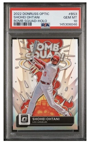PSA 10 GEM MINT 2022 DONRUSS OPTIC BOMB SQUAD HOLO SHOHEI OHTANI