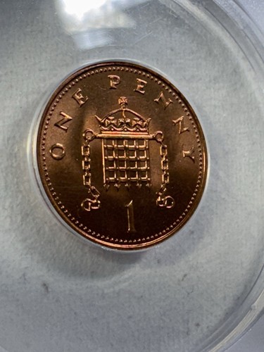 1984 Great Britain Penny Graded MS 68 RD by ANACS - Picture 2 of 8