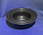 Pyrex Nesting Bowls 326-4L, 325-2.5L, 323-1.5L Set of 3 Black with Clear Bottoms