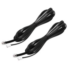 2 Pack 9.8ft Telephone Cord, RJ12 6P6C Male to Male, Straight Wired, Black