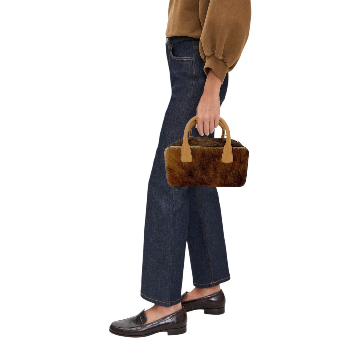 RACHEL COMEY Brynd Small Box Bag in Umber Calf Hair | eBay