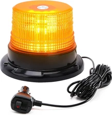 Amber Beacon Strobe Lights W/Magnetic Base, 12-24V Warning Safety Flashing Light