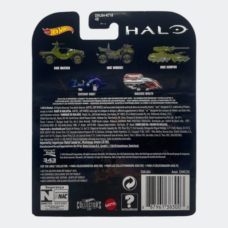 Tanque Halo Banished Wraith 2016 modelo Hot Wheels 1:64 [DWJ84] - nuevo en tarjeta Foto 2 de 4