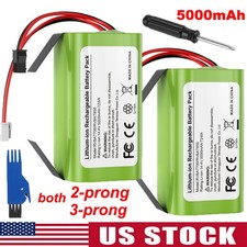 1/2x 5.0Ah Battery for Shark ION Robot Vacuum RVBAT700 RVBAT850 14.4V 2 3-Prong