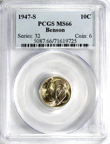1947-S Roosevelt Dime PCGS MS66 #GA6-25 "90% Silver"