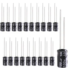 20Pcs Electrolytic Capacitor 100Uf with Aluminum Radial Leads 100Uf-100V-10X16 ⭐