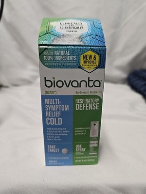 Biovanta Multi-Symptom Cold Relief Tablet & Throat Spray Non Drowsy Exp 09/2025
