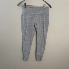 Gap Fit Women’s Medium Leggings Performance Cotton Heather grey Fall Cozy EUC N4