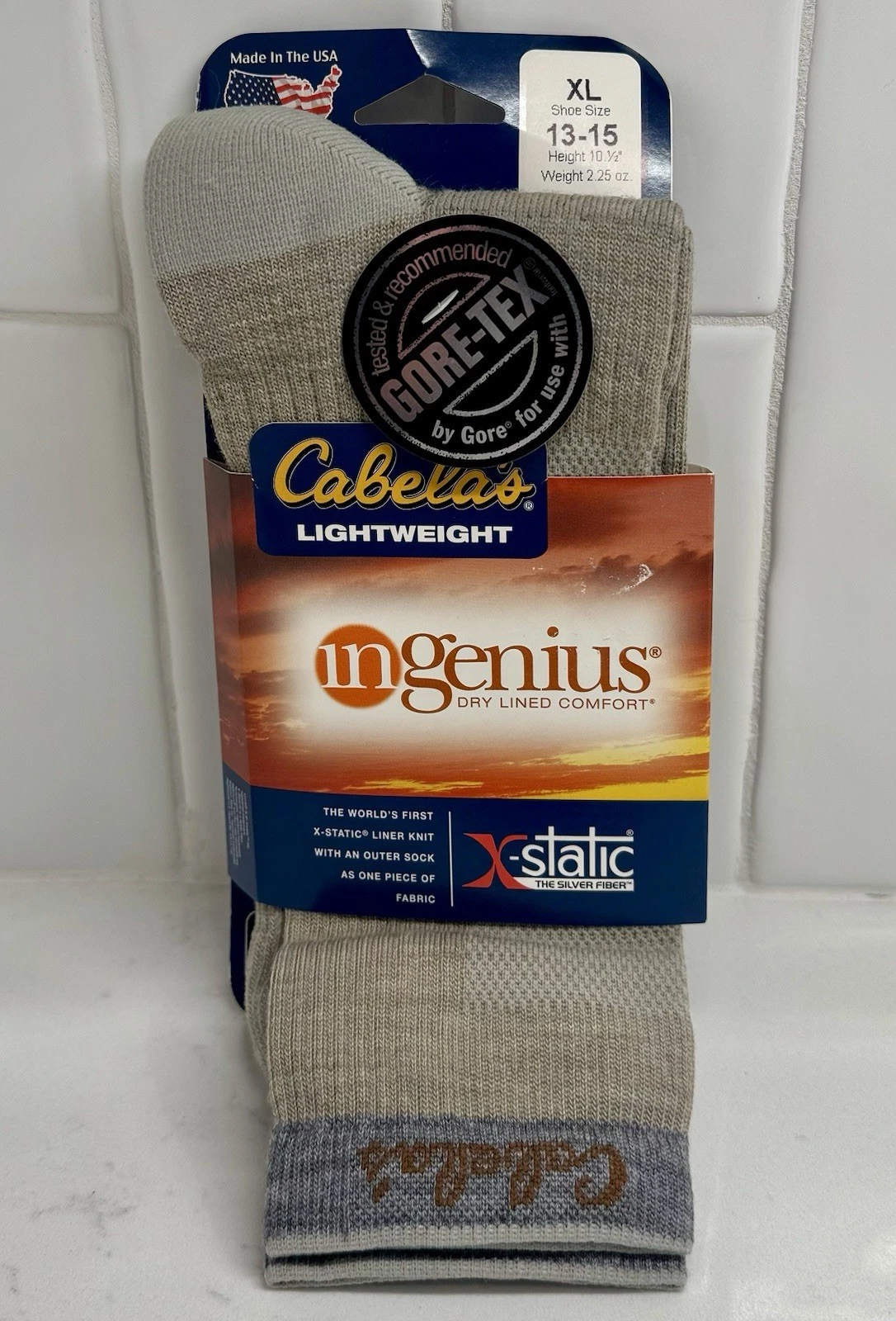 NEW VTG Cabela's Lightweight InGenius X-Static Gore-Tex Socks - XL - Made USA
Opens in a new window 