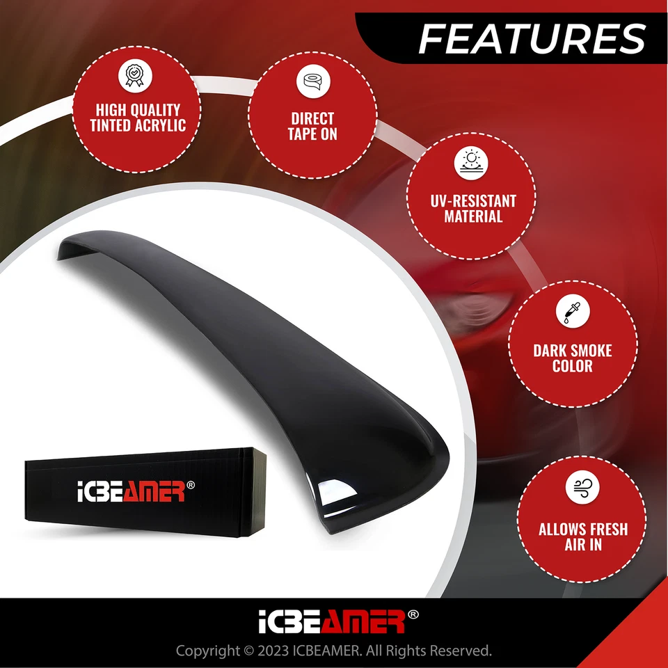 35" 880mm UNIVERSAL MOON ROOF SUNROOF VISOR SHADE RAIN/WIND GUARD DEFLECTOR U11 - Image 2 of 4