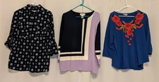 Lot 1X Sweater Tops Croft & Barrow Alfred Dunner Rebecca Malone Blue Purple