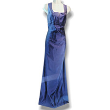 VTG Jessica McClintock Millennium 2000 Bridal Gown Prom Dress Sz 14 Blue Taffeta