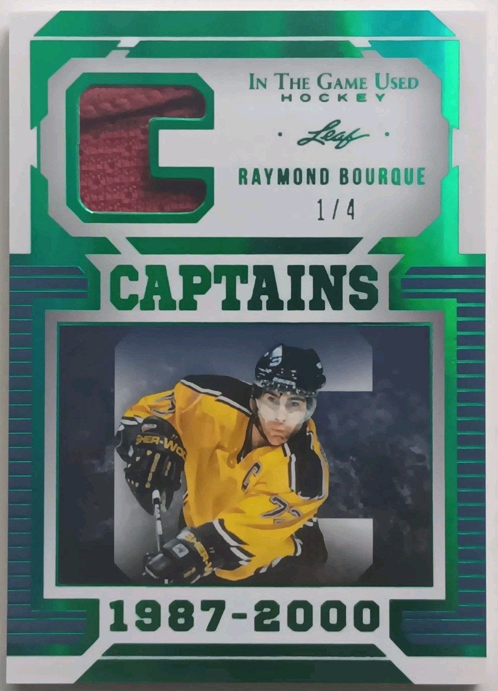 2023 Leaf ITG Used Captains Emerald Ray Bourque 1/4 Boston Bruins First Print