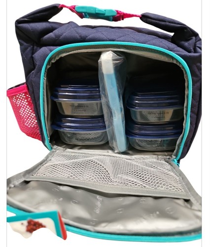 Nuovo con etichette Fit Fresh Willow Sport Lunch Kit Blu Lunch Box/X/FM - Foto 3 di 3